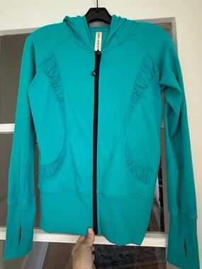 Lorna Jane Turquoise Active Zip Hoodie